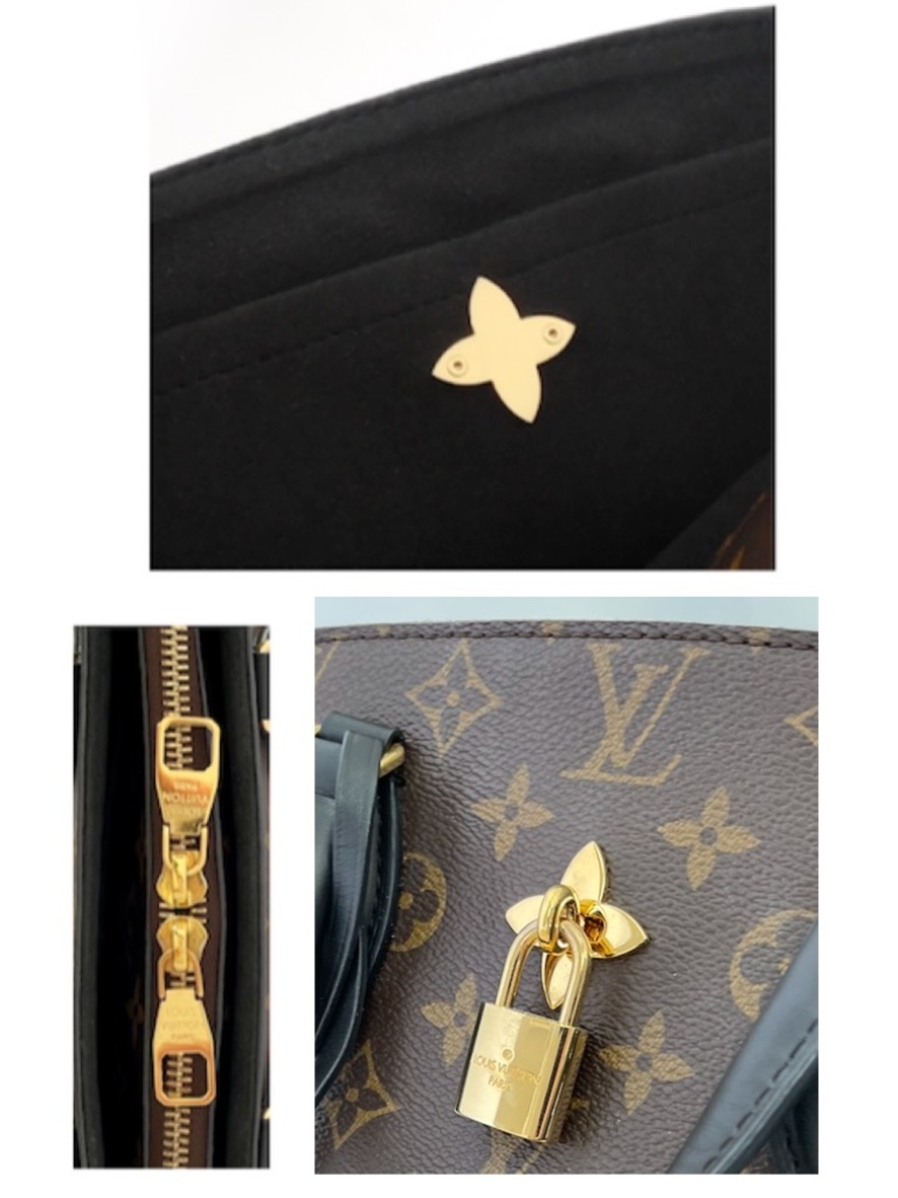 GREAT Condition! Louis Vuitton Monogram Flower Zipped Tote PM Black Shoulder Bag - Picture 12 of 14